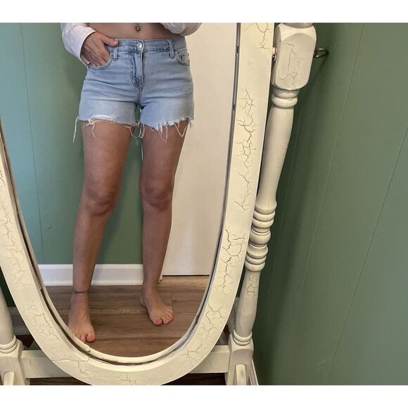 Hudson Gracie Cutoff Jean Shorts Size 24 Light Wash Distressed Raw Hem - Picture 10 of 10